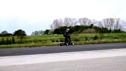 Video captures moment world records are set for the fastest wheelie bin, wheelbarrow and bar stool at Elvington Airfield