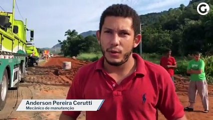 Por milagre, mecânico escapa de acidente com caminhão na BR 101, em Guarapari