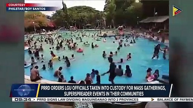 PRRD orders LGU officials taken into custody for mass gatherings, super spreader events in their communities