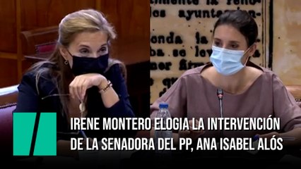 Irene Montero elogia la intervención de la senadora del PP, Ana Isabel Alós