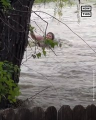 Woman Rescued After Hanging Onto a Tree During Floods