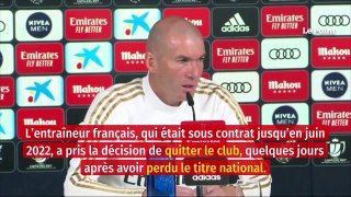 Real Madrid  c’est officiel, Zinédine Zidane s'en va