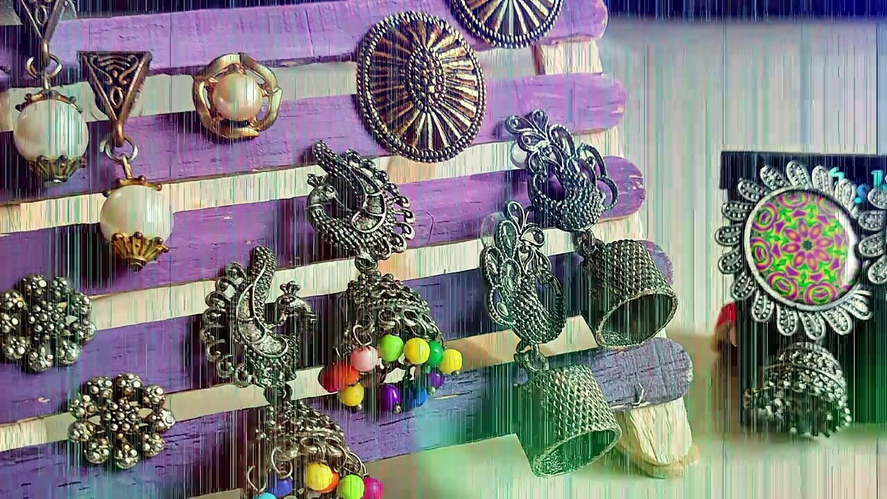 Diy Earring Holder Ice Cream Sticks Craft Popsicle Organizer