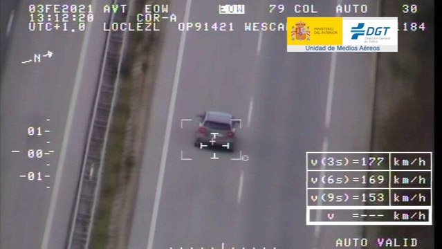 La DGT multa al coche por exceso de velocidad