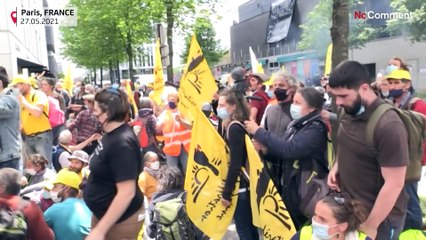 French police clash with farmers at job centre sit-in