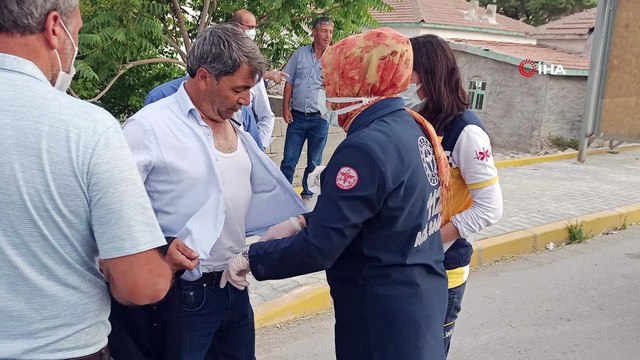 Hurdaya dönen otomobilden burnu bile kanamadan kurtuldu