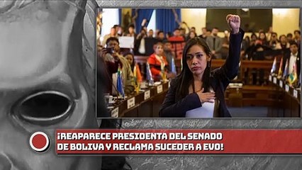 ¡Reaparece presidenta del Senado de Bolivia y reclama suceder a Evo!