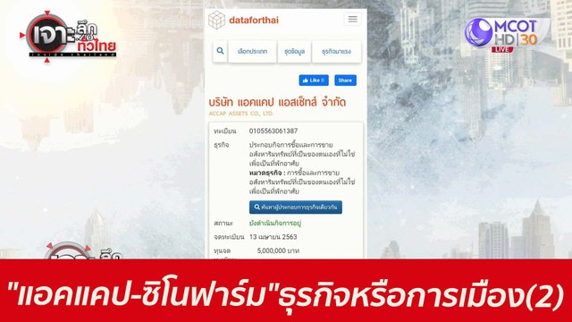 แอคแคป-ซิโนฟาร์ม ...ธุรกิจหรือการเมือง (2) : เจาะลึกทั่วไทย (28 พ.ค. 64)