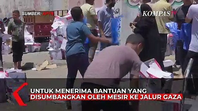 Ratusan Warga Palestina di Gaza Terima Sumbagan dari Mesir