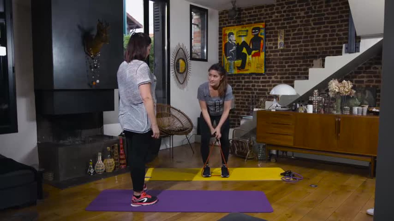 Entraînement avec élastique  / Coaching sportif à  J +45 Jours