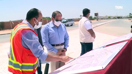 الرئيس السيسى يتفقد أعمال التطوير فى المحاور المحيطة بمطار القاهرة الدولى