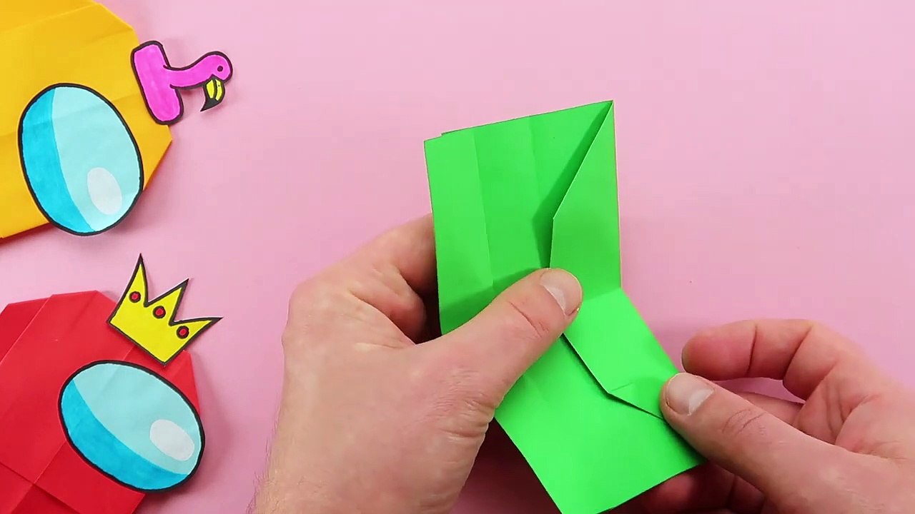 Easy Origami Among Us. Diy How To Craft Among Us.