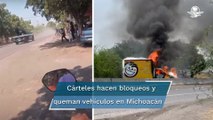 Se registran enfrentamientos, bloqueos y queman vehículos en Tierra Caliente