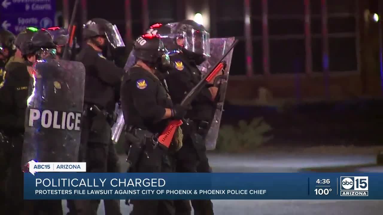 Protesters file lawsuit against City of Phoenix after officers mass ...