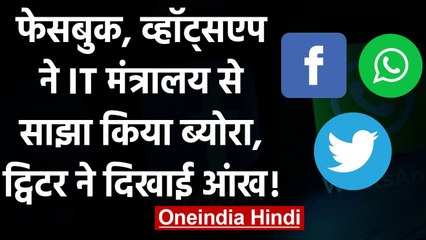 Google, Facebook, WhatsApp ने IT मंत्रालय को दिया ब्योरा, Twitter ने नही दी जानकारी | वनइंडिया हिंदी