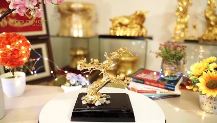 Cây Hoa Đào Thế Bonsai Mạ Vàng 24K - Golden Gift Việt Nam