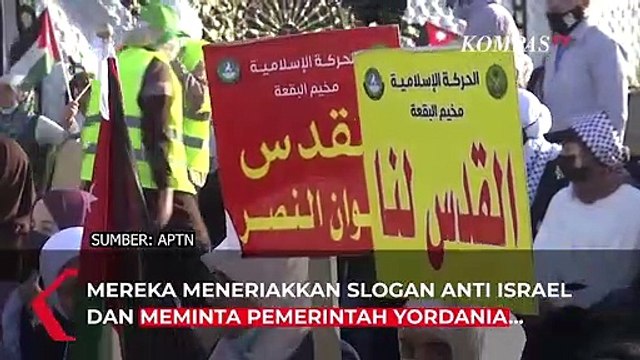 Ribuan Warga Yordania Berunjuk Rasa untuk Mendukung Seluruh Kelompok Militan di Palestina