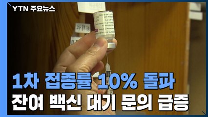 백신 1차 접종률 10% 돌파...잔여 백신 대기 문의 급증 / YTN
