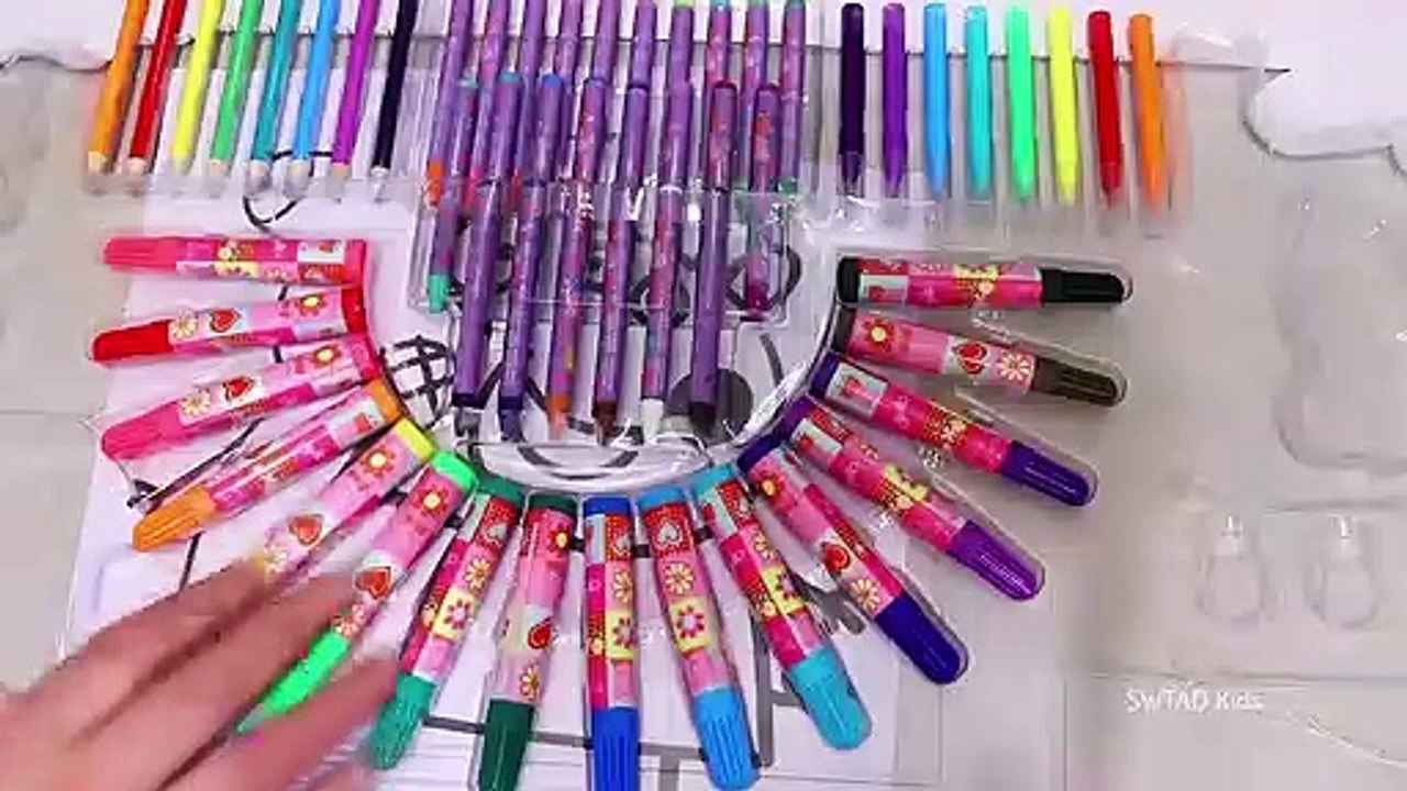 Peppa Pig Giant Coloring Toy Set ! Toys And Dolls Family Fun Activities For Kids | Swtad Kids