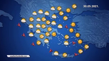 Η πρόγνωση του καιρού για την Κυριακή 30-05-2021