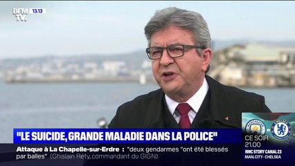 Jean-Luc Mélenchon (@JLMelenchon): "Il y a une grande maladie dans la police aujourd’hui, c’est le suicide"