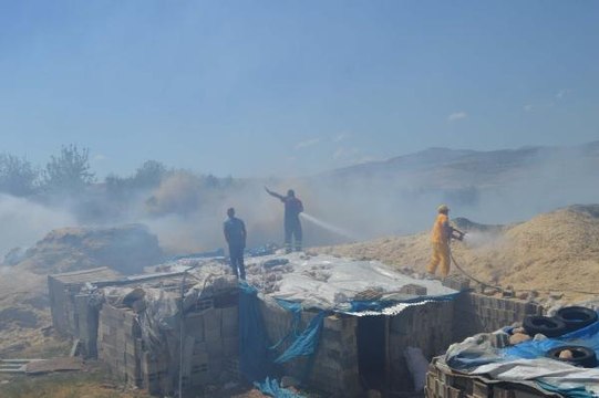 ADIYAMAN'DA BUĞDAY TARLASI YANDI; DUMANDAN ETKİLENEN 4 KİŞİ HASTANELİK OLDU