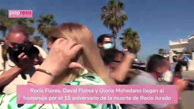 Rocío Flores, David Flores y Gloria Mohedano llegan al homenaje por el 15 aniversario de la muerte de Rocío Jurado