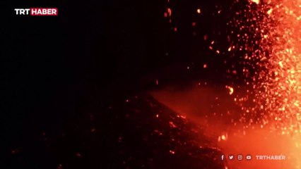 Etna Yanardağı'nın lavları böyle görüntülendi
