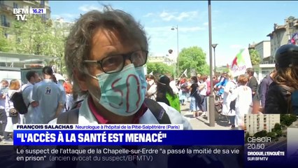 "L'accès à la santé est extrêmement menacée": ce neurologue manifestait ce samedi à Paris pour défendre l'accès au soins et à la santé