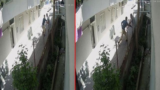 İki arkadaş arasındaki bıçaklı kavgaya cesur kadından saksılı müdahale