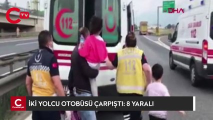 Anadolu Otoyolu'nda iki yolcu otobüsü çarpıştı: 8 yaralı