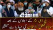 Maulana Fazal ur Rehman talks to media after PDM meeting