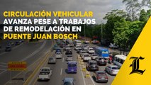 Circulación vehicular avanza pese a trabajos de remodelación en puente Juan Bosch