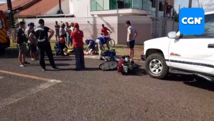 Tải video: Colisão entre moto e caminhonete deixa motociclista ferida na Região do Lago