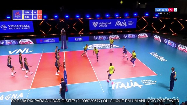 1º Set - Brasil x EUA - Liga das Nações Vôlei masculino - 29/05/2021