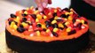How To Make A Black Cobweb Cake! Chocolate Cake, Black Ganache And Filled With Halloween Candy!