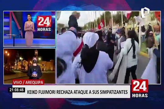 Arequipa: simpatizantes de Fuerza Popular fueron agredidos durante la llegada de Keiko Fujimori