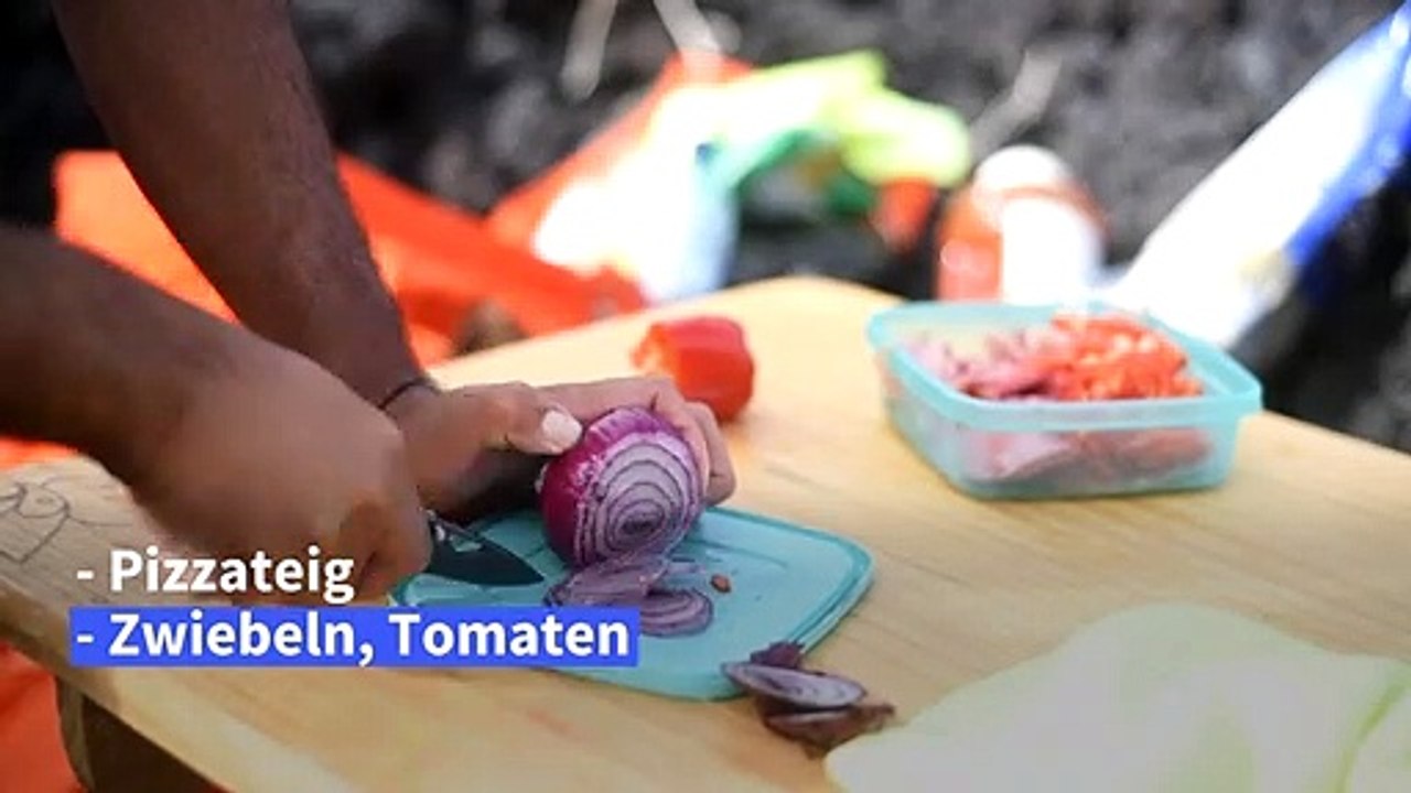 Pizza aus dem vulkan