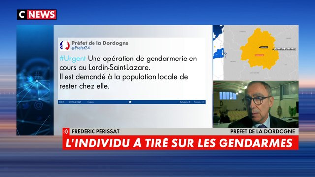 Fréderic Périssat, préfet de Dordogne, sur la traque de l’homme qui a tiré sur les gendarmes en Dordogne : «L’individu s’est réfugié dans une partie boisée à proximité du centre-bourg»