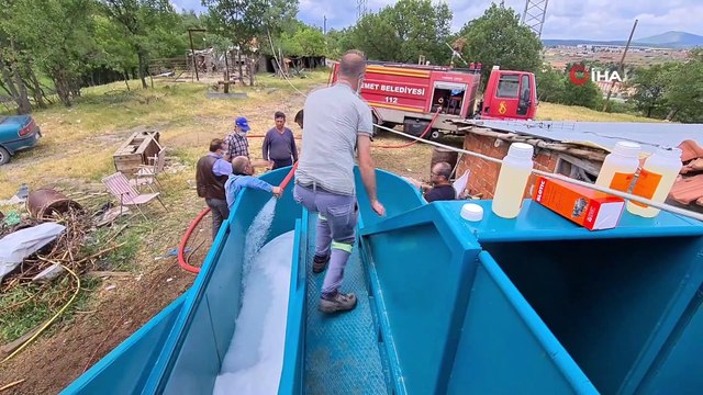 Keçi peyniri projesi için alınan küçükbaş hayvan yıkama ve ilaçlama makineleri hizmete girdi