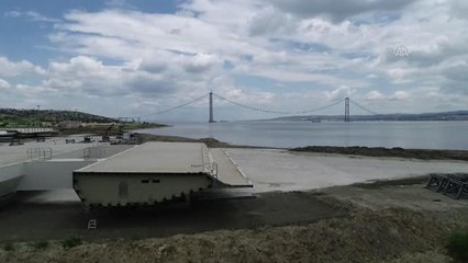 ÇANAKKALE - 1915 Çanakkale Köprüsü inşaatında araçların geçeceği yolun yapımına başlanıyor