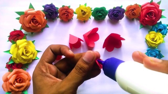 Paper Craft Flower Rose | Paper Flower Rose | Origami Flower Rose Easy | How To Make Paper Flowers