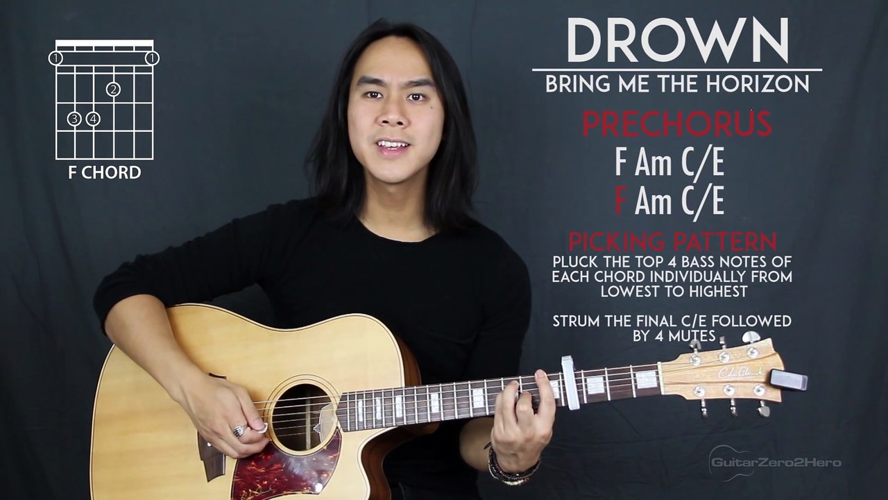 Drown Bring Me The Horizon Guitar Lesson Tutorial Acoustic