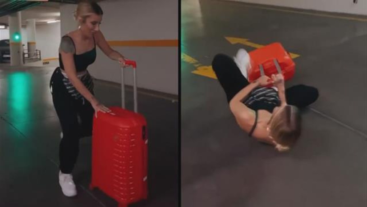 Otoparkta şov yapmaya çalışan İrem Derici, yere kapaklandı