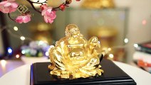Tượng Phật Di Lặc Dáng Ngồi Mạ Vàng 24K Đẹp Nhất - Golden Gift Việt Nam