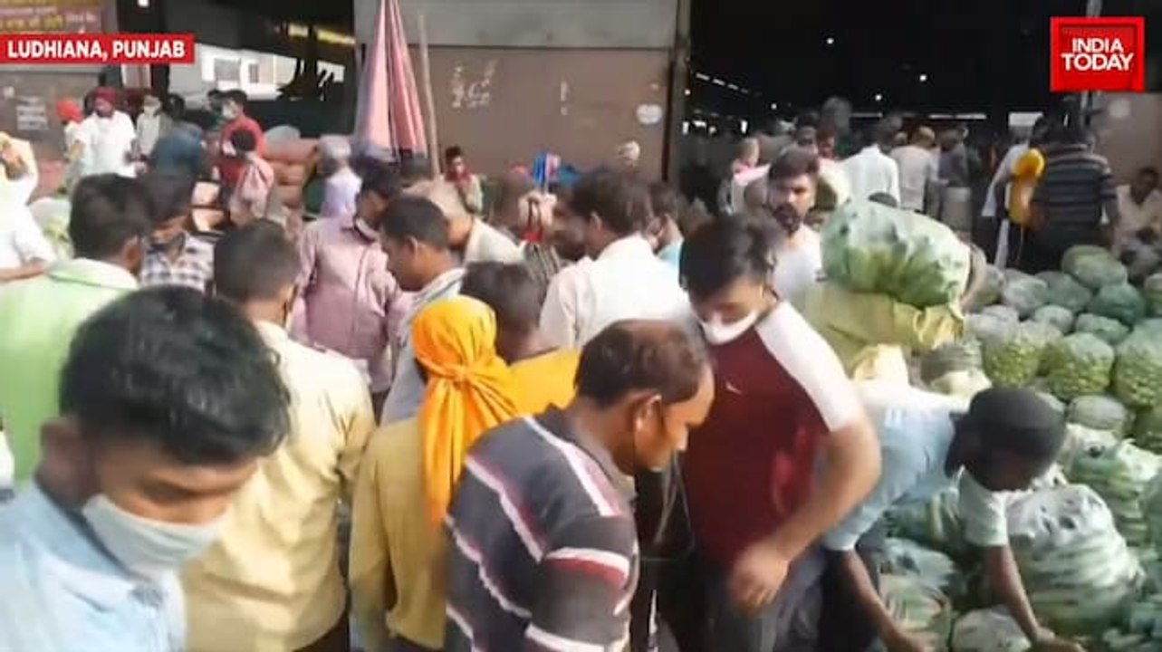 Watch: Covid norms violated at Ludhiana’s vegetable market