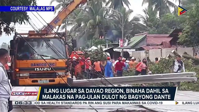 Ilang lugar sa Davao region, binaha dahil sa malakas na pag-ulan dulot ng bagyong #Dante