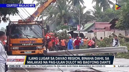 Ilang lugar sa Davao region, binaha dahil sa malakas na pag-ulan dulot ng bagyong #Dante