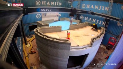 Belçika'da, 3 boyutlu yazıcıyla dünyanın ilk tek parça beton evi yapıldı