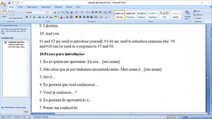 English And Portuguese Phrases